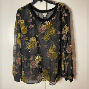 Flower blouse see thru